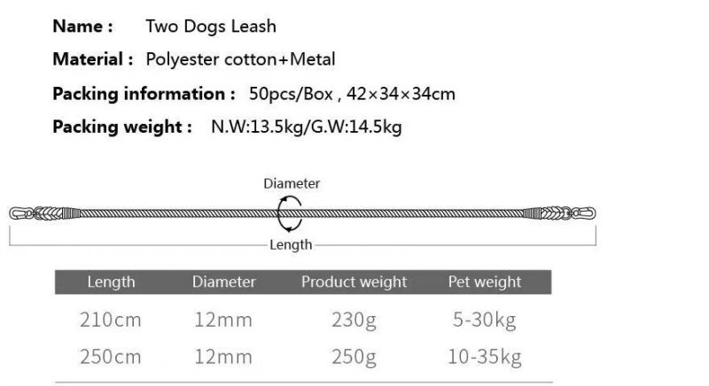 High Quality Luxury Multi Functional Double Side Two Hooks Hands Free Dog Leash Braided Pet Collar and Leads Set