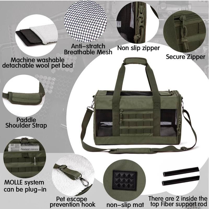 Multi Open Mode Nylon and Mesh Breathable Square Wholesale Designer Pet Bag