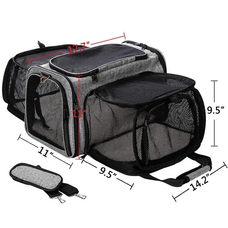 Expandable Pet Carrier Airline Approved Soft-Sided Dog Cat Carrier Bag for Cats Puppy and Small Animals