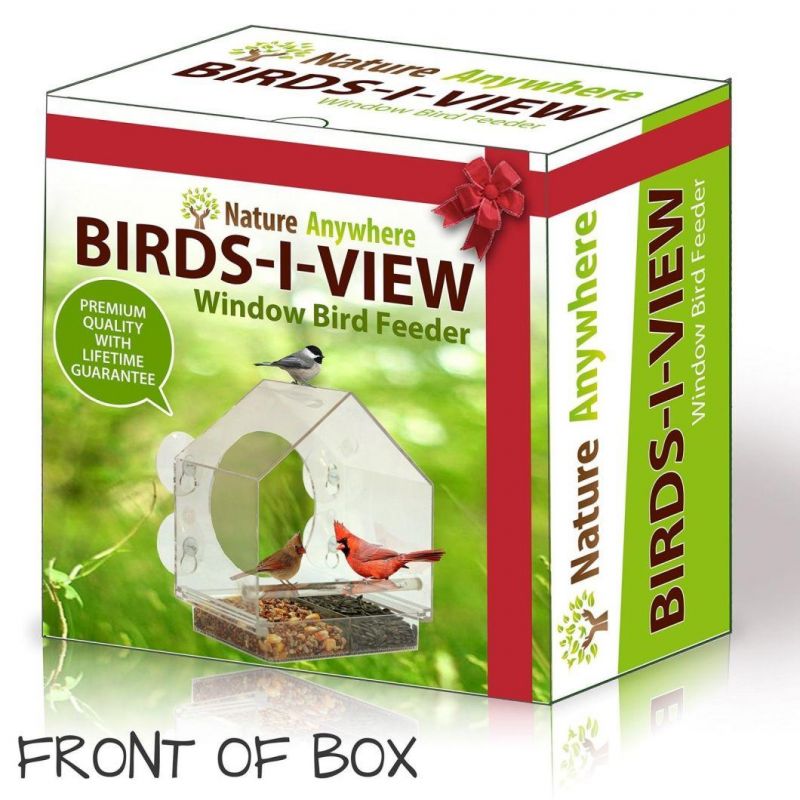 Hot Sale House Acrylic Bird Feeder with Suction Cups