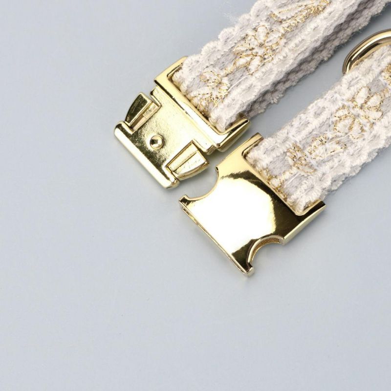 Unique Design Custom Palace Dog Collar with Gold Lining