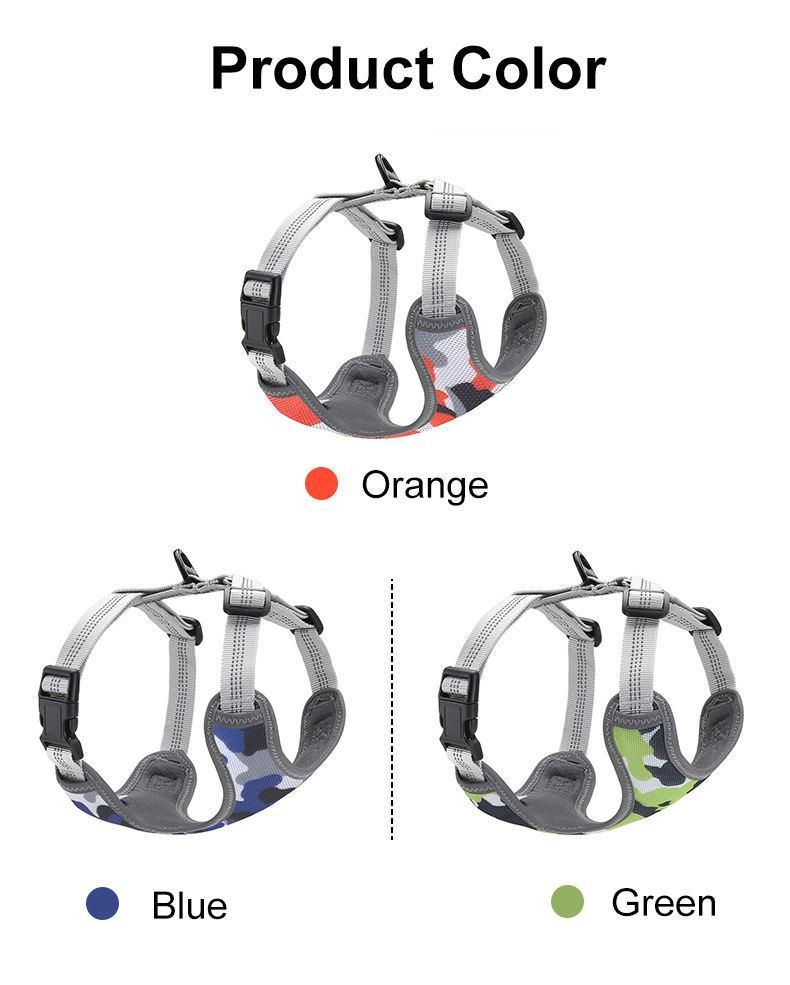 Adjustable Soft Padded Dog Harness, Vest Reflective No-Choke Dog Harness with Front D-Ring//