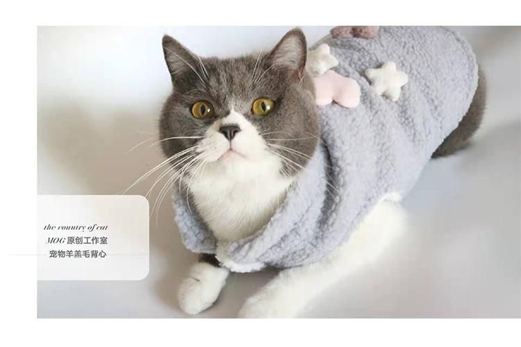 Dog Thickened Fleece Plaid Jacket Vest Fur Collar Winter Cat Pet Dog Coat