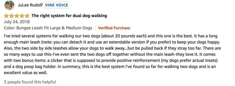 Dual&Double Bungee Pet or Dog Leash Fit Large & Medium Dogs