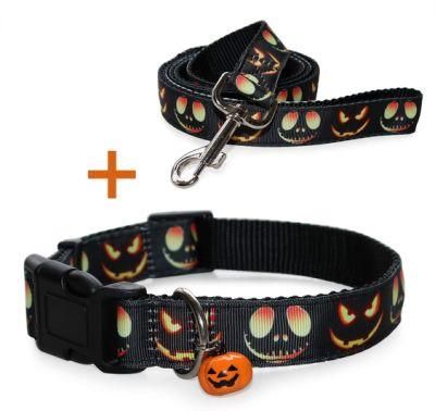 Halloween Dog Collar and Leash Set with Cute Bell
