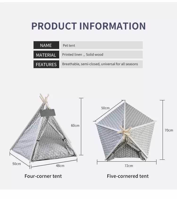 High Quality Portable Linen Pet Tent for Cats and Dogs Sleeping