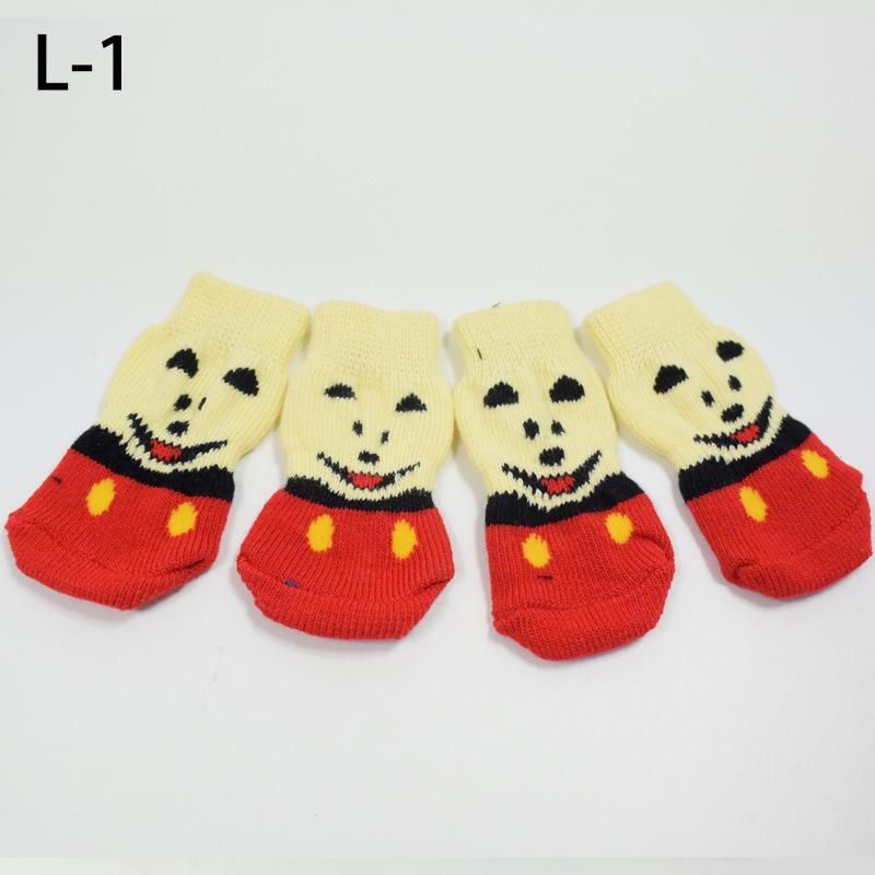 Pet Dog Autumn and Winter New Cotton Socks Wool Socks Paw Print Non-Slip Bottom