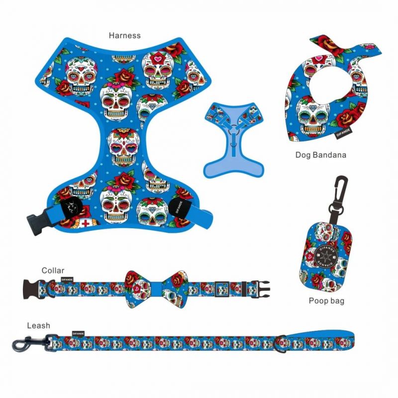 Supplies Custom Personalized Ins Hot Sale Printed Pet Dog Collar Leash Set