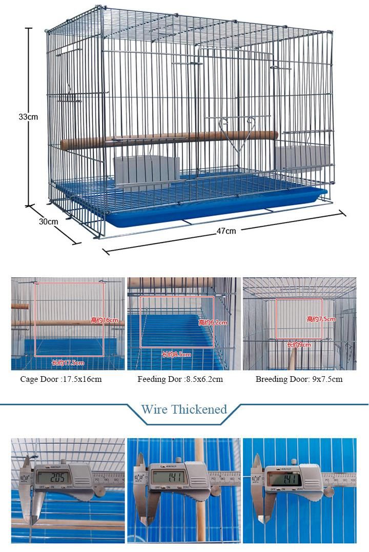 Large Size Galvanized Stainless Steel Bird Feeder Breeding Cage