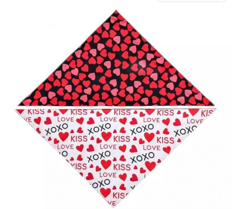 Amazon Valentine′ S Pet Day Pet Scarf Dog Love Pet Triangle Scarf Dog Bandana