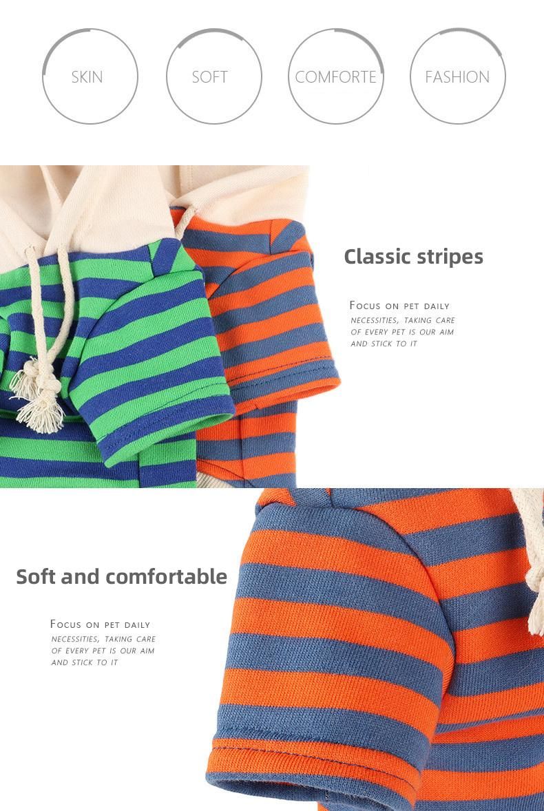 Wholesale Stripe Dog Sweater Bulk Puppy Pet Fleece Printed Custom Dog Hoody Large Dog Hoodie