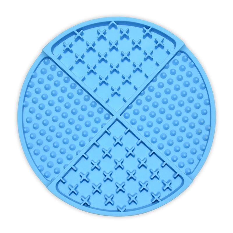 Dog Lick Pad Animals Durable Round Shape Food Grade Non-Toxic Anxiety Relief Feeding Pet Silicone Feeding Plate