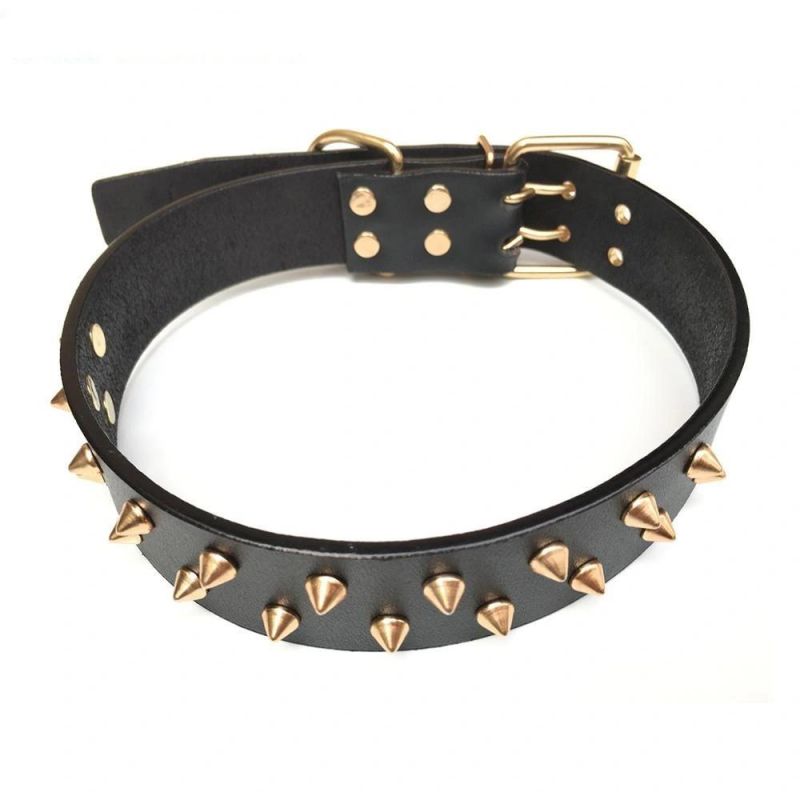 Customized PU Leather Dog Collar for Pet Dog Spiked Studded PU Leather Dog Pet Leash Collar Rivets Pet Necklace