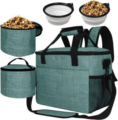 Custom Fashion Dog Travel Bag Dog Food Containers Feeding Bowls Pet Backpack
