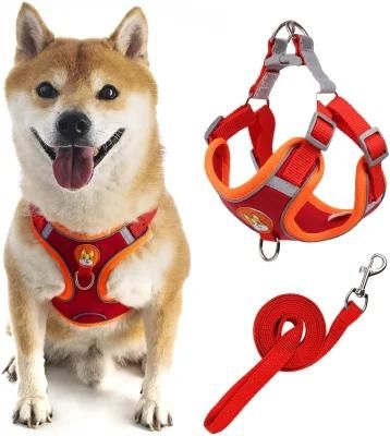 Small Medium Large Pet Harness Cute Cartoon Pattern Dog Harness Vest Set