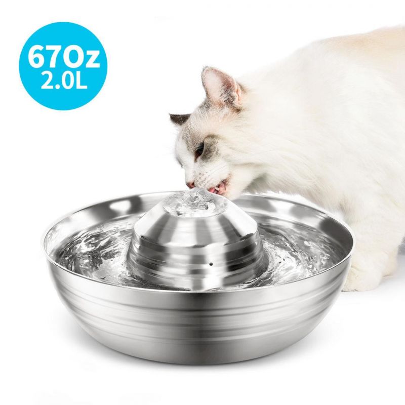 2L Automatic Pet Water Feeder Stainless Steel Water Fountain