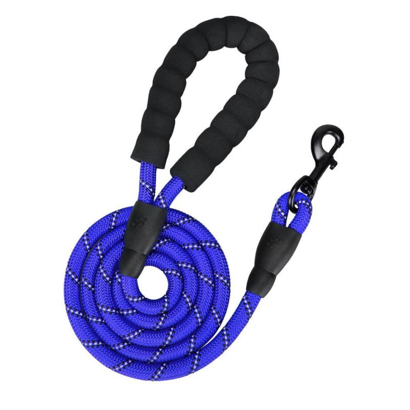 Amazon Hot Selling Large Dog Leads Pet Soft Reflective Nylon Braided Rope Dog Leash