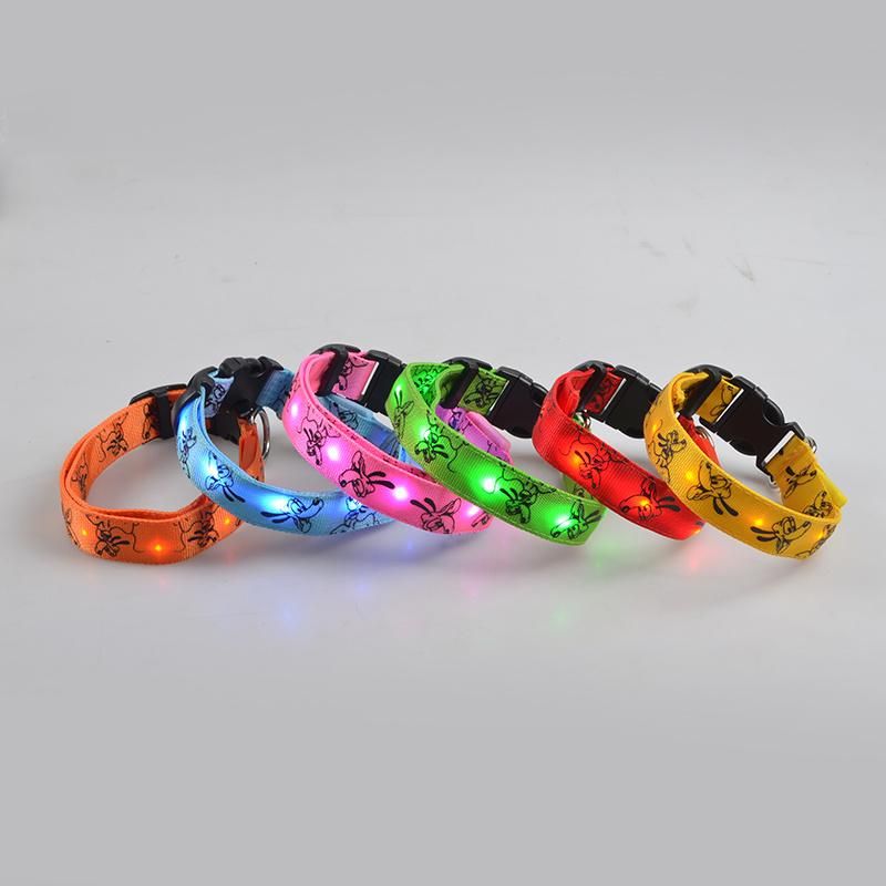 Nylon Camouflage Night Safety LED Flashing Pet Dog Necklace Collar Pet Supply