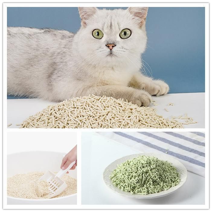 Food Grade Pet Tofu Cat Litter Soluble in Water Quickly Absorb Water Custom Flavor Bentonite Tofu Cat Litter