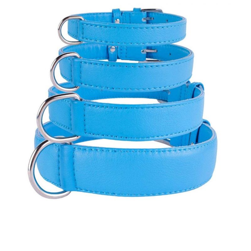 Hot Sale PU Leather Dog Collar for Medium and Large Pets with Durable Steel D-Ring and Metal Buckle