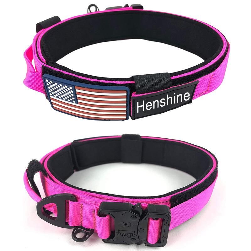 Tactical Dog Collar K9 Pet Dogs 1.5 Inch Wide Heavy Duty Dog Collars Metal Buckle Quick Release