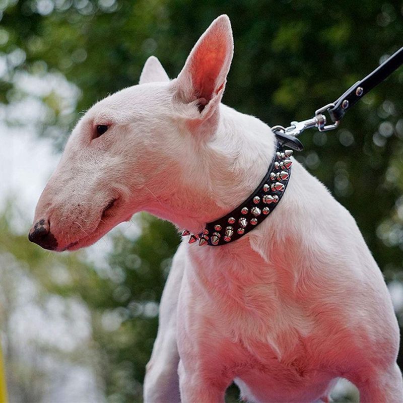 PU Spiked Studded Dog Collars for Small Medium Large Pets Like Cats Pitbull Husky
