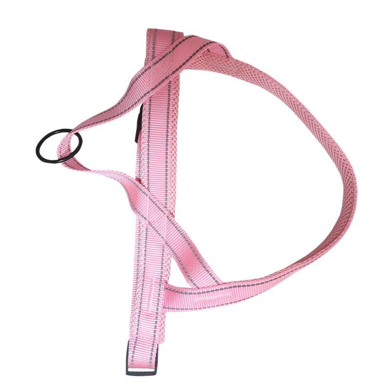 Casual Saddle Dog Harness, Pink Reflective Strip Pet Harness, Reflective Strips Around The Pet Harness