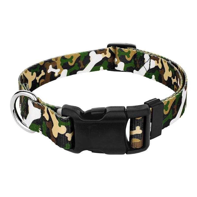 High Quality Custom Camo Adjustable Luxury Buckle Dog Collar
