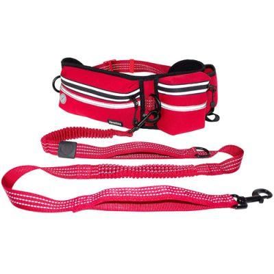 Adjustable Durable Jogging Belt &amp; Hands Free Retractable Dog Leash Shock Absorbing Bungee Leash with Waist Belt