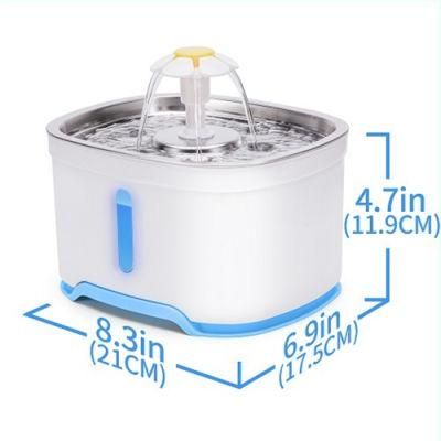 Square No Noise Automatic Smart Pet Water Fountain Pet Bowls &amp; Feeders Water Bottles Plastic 110-240V Eco-Friendly