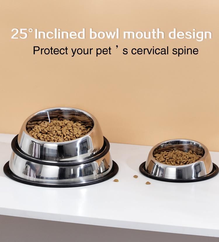 Wholesale Custom Print Non Slip Stainless Steel Dog Bowls Pet Bowl