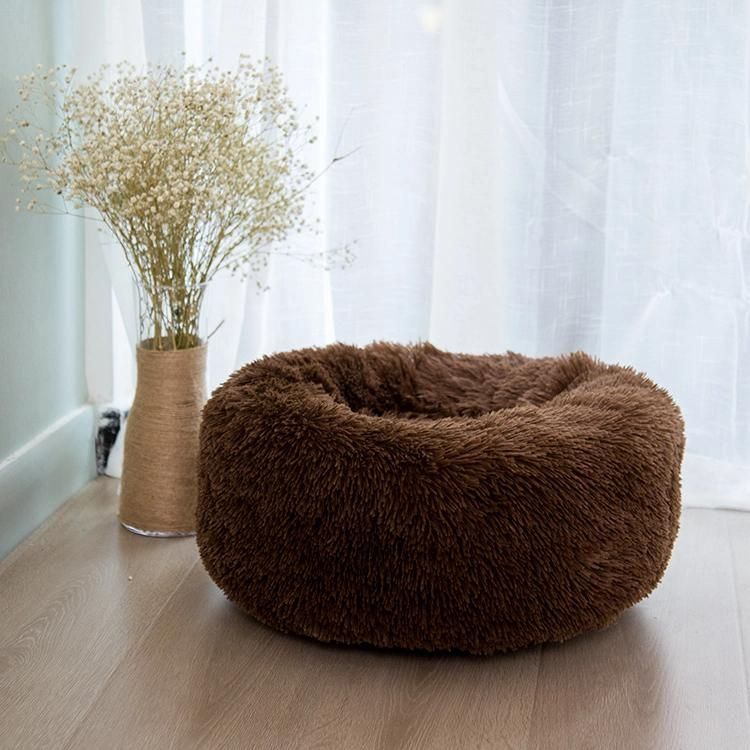 Pet Dog Bed Comfortable Donut Round Dog Kennel Ultra Soft Washable Dog and Cat Cushion Bed Winter Warm Doghouse Dropshipping