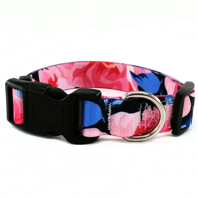 Factory Production Custom Big Flower Pet Collar Dark Blue Dog Collar Wholesale Collar