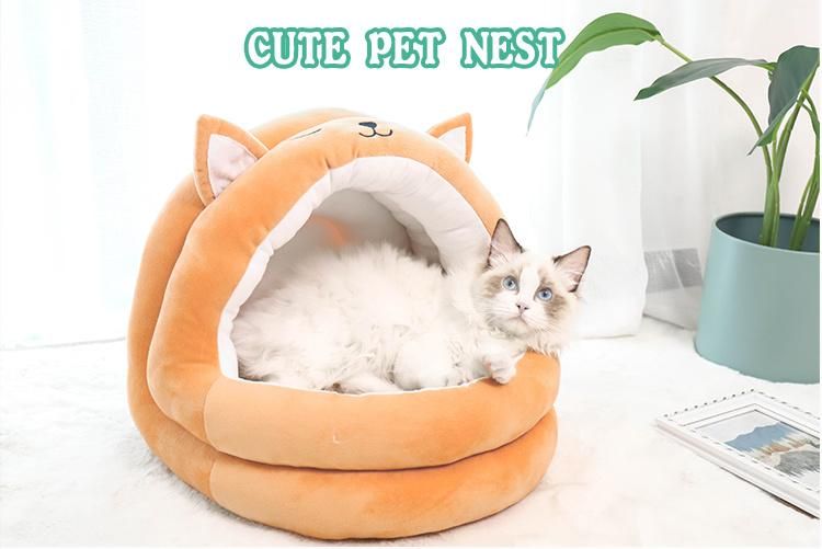 Manufacturer Hot Sale Small Dog Warm Soft Luxury Cat Bed Felt Cat Cave with Cat Window