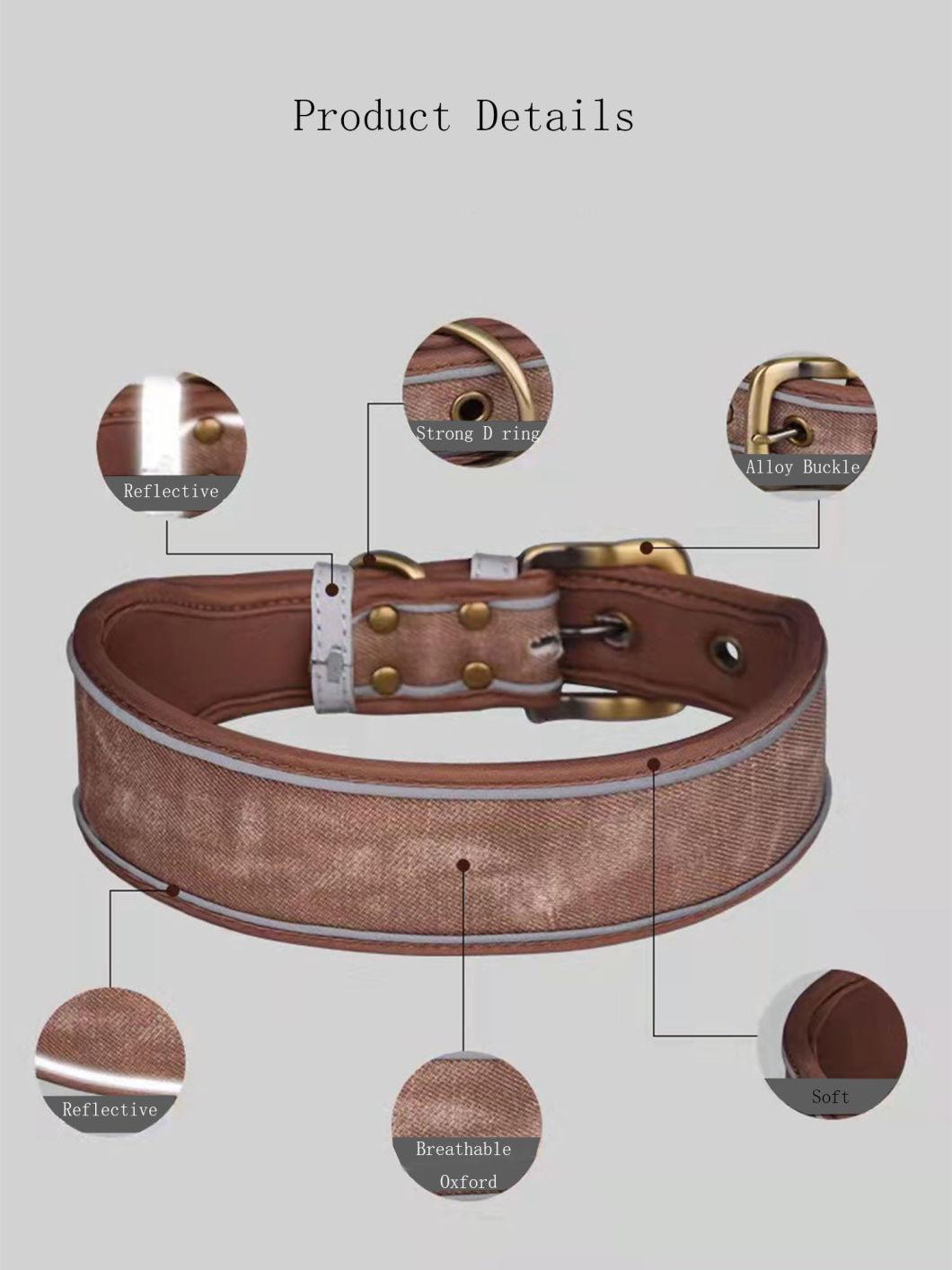 Neoprene Inside Pet Collar Durable Oxford Outside Dog Collar