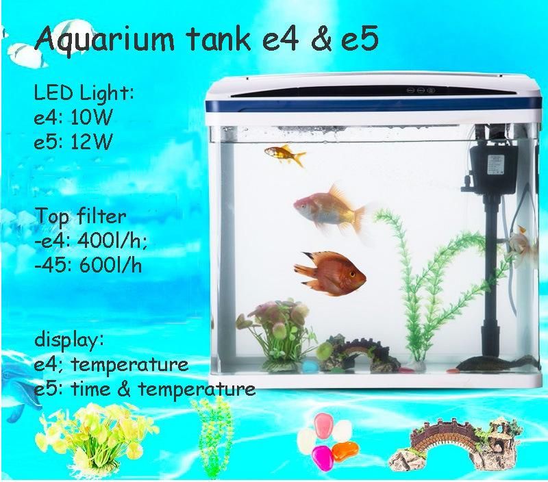 15-Gallon Aquarium Kit with Time Water Temperature Shown on Cover