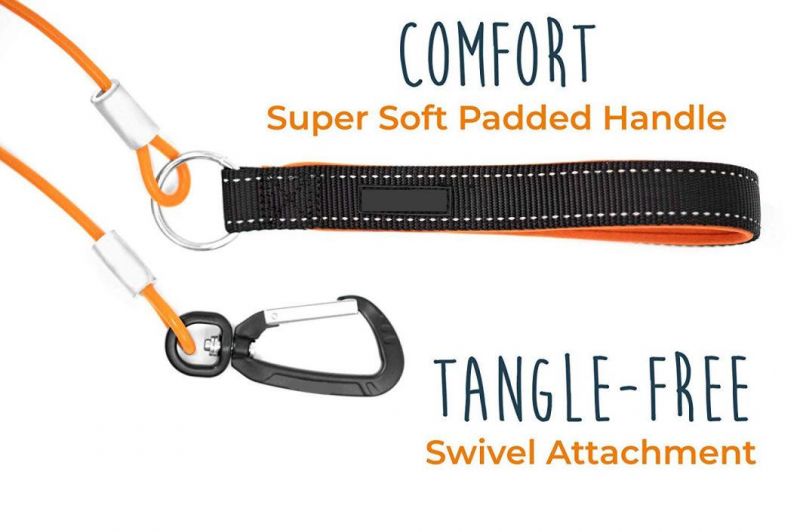 Chew-Proof Dog Leash - Six-Foot Cable Lead, Steel Braided Cord with Padded Handle