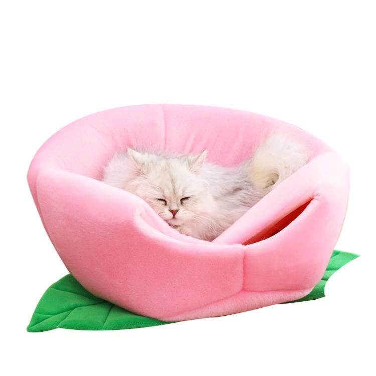 Fruit Peach Shape Warm Soft Pet Nest Bed for Small Animals Sleeping Bag for Dog Cat