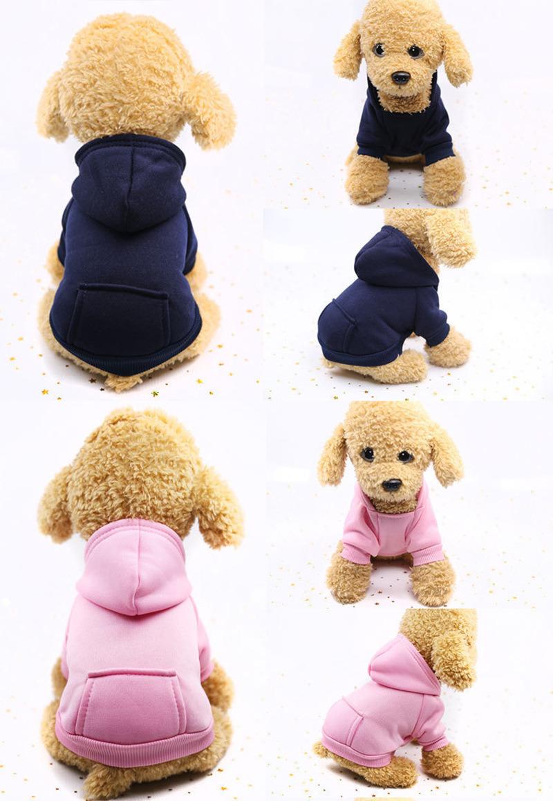 New Arrival Fashionable Cotton, Solid Color Teddy Sports Hoodie Dogs Jacket Coat Apparel Pet Clothes