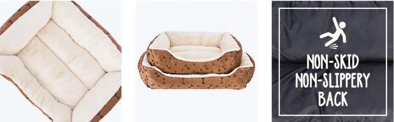 2019 New Rectangle Pet Bed with Dog Paw Printing