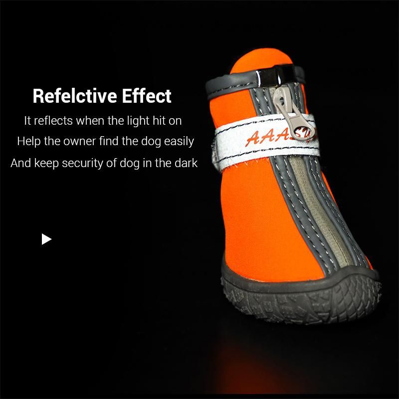 4PCS/Set Winter Pet Dog Shoes Warm Snow Boots Waterproof