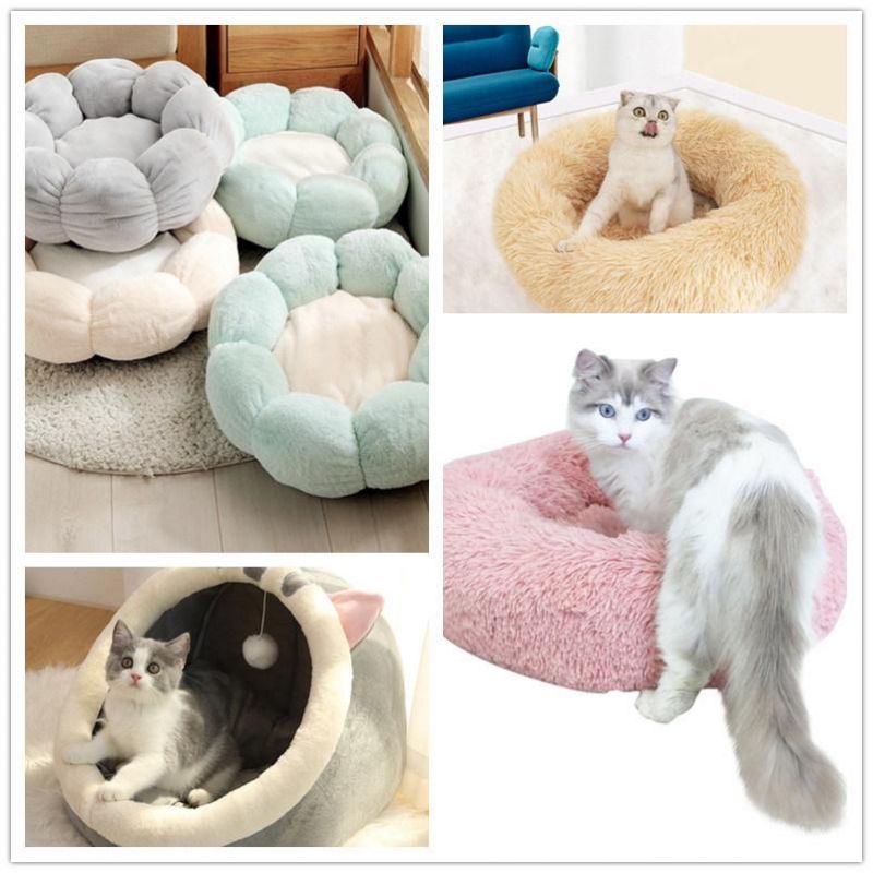 Custom Round Cat Bed Fluffy Pet Bed for Cat Sofa Bed Eco Friendly