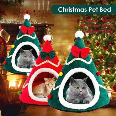 Cat Bed Christmas Plush Pet Bed Puppy Portable Warm Pet Basket Supplies