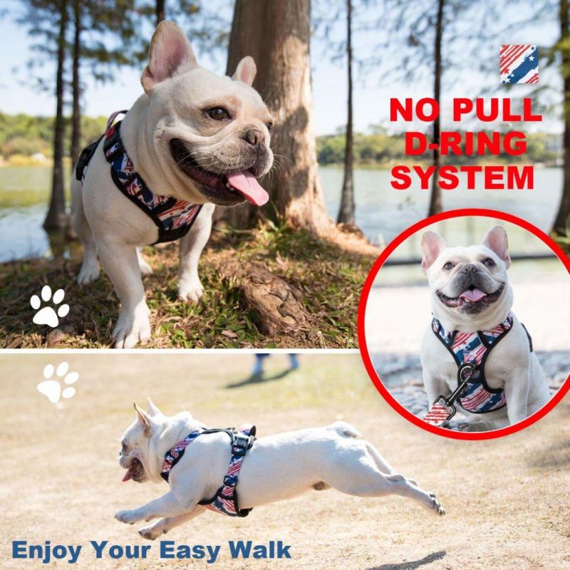 2022 Amazon Hot Selling Large Dog Harness No Pull Dog Harness Reflective Adjustable Pet Vest Oxford Pet Harneses Designer Custom Dog Harness