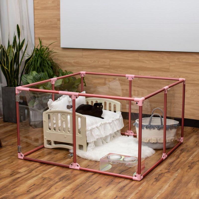 High Quality Transparent Foldable Pet Dog Playpen Animals Yard Play Fence Dog Cage