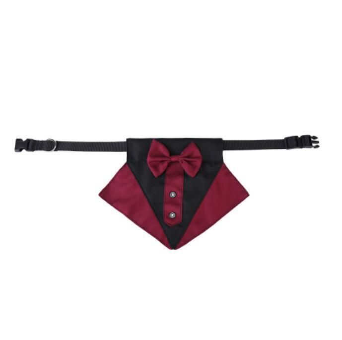 Dog Tuxedo Bandana with Bow Tie, Pet Costume Dog Wedding Bandana Gentleman Dog Attire Party Accessories