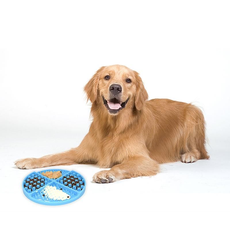 New Arrivals Durable Round Shape Food Grade Non-Toxic Anxiety Relief Feeding Pet Silicone Dog Lick Pad Animals Feeding Plate