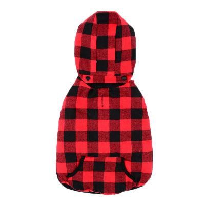 Classical Plaid Design Dog Clothes Hoodie Winter Pet Coat
