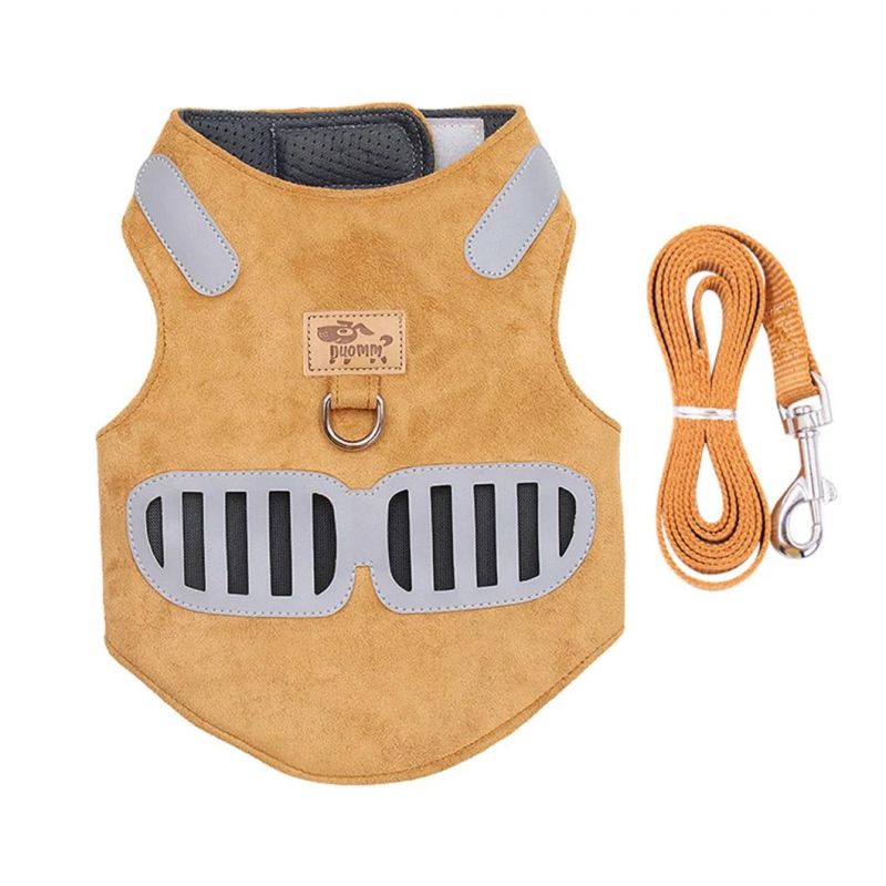 Soft Suede Reflective Breathable Dog Harness Set