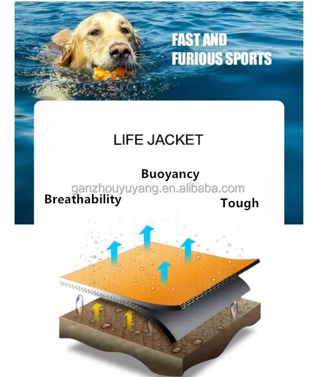 Custom Adjustable Waterproof Printed Reflective Swimming Safety Neoprene Pet Dog Life Jacket Vest